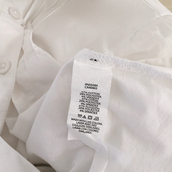 Basic Classic White Girls Blouse Size 5/6 - Picture 6 of 7